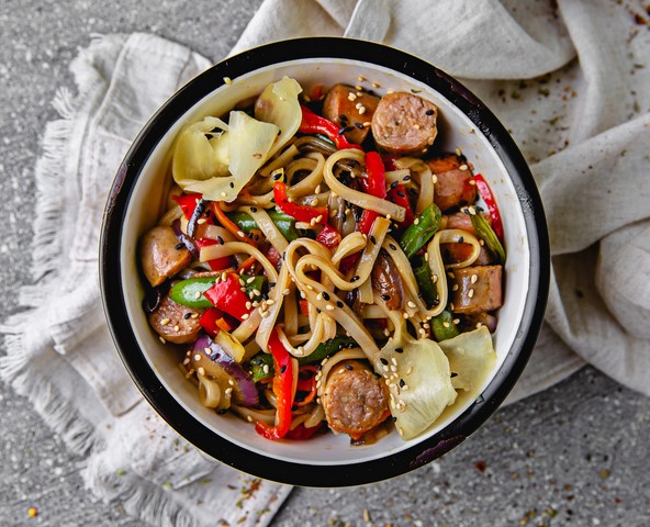 Grilled Sausage Wok